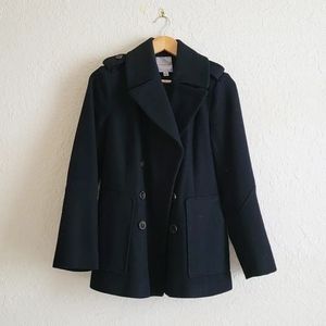 Croft&Barrow Black Wool Pea Coat